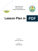 Lesson Plan in Math: Collegio de Montalban Institute of Education Kasiglahan Village Rodriguez Rizal