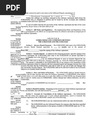 Sublease Agreement