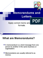 Memorandums and Letters: Apply Correct Memo and Letter Formats