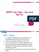 GDPR Top Tips - Dos and Don'ts: Today's Trainer