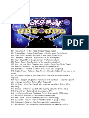 The Official Pokemon Unbound Locations + Game Guides, PDF