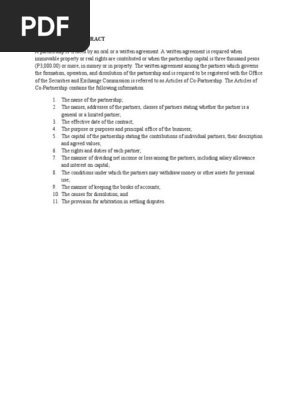Partnership Contract