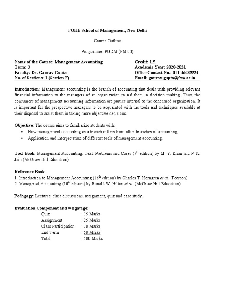 Management Accounting PDF Management Accounting Textbook