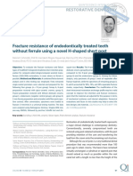 Fracture resistance of endodontically treated teeth without ferrule using a novel H-shaped short post