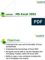 Excel 2003 Spreadsheet Guide