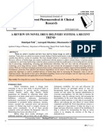 Current Pharmaceutical & Clinical Research: A Review On Novel Drug Delivery System: A Recent Trend