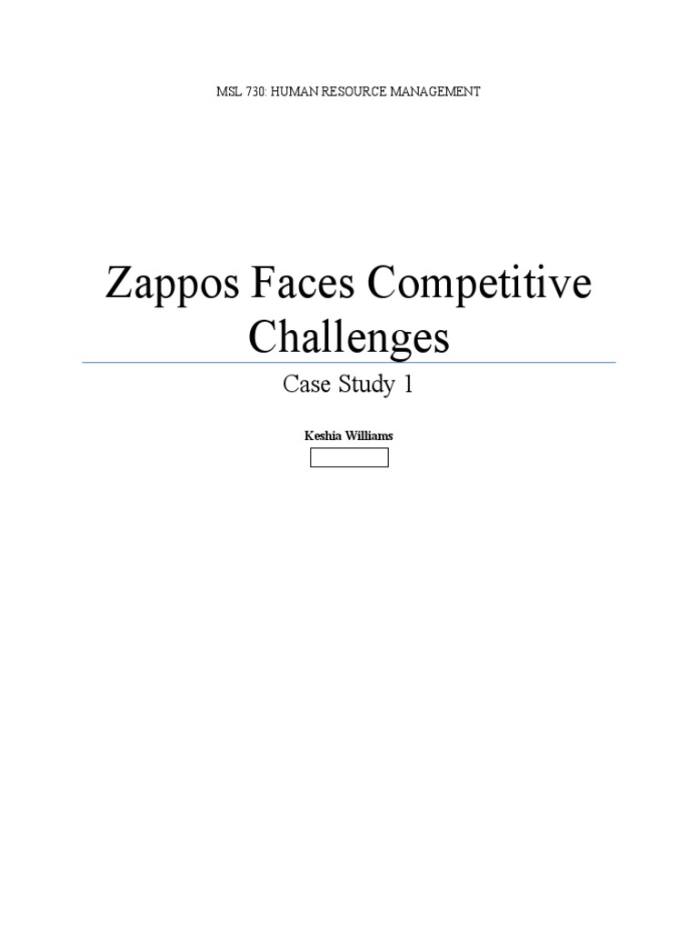Zappos Faces Competitive Challenges Case Study 1 Download Free PDF