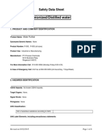 Deionized/Distilled Water: Safety Data Sheet