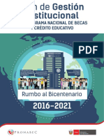 Plan de Gestion Institucional Del Pronabec Minedu 2016 2021