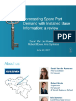 Forecasting Spare Part Demand With Installed Base Information: A Review