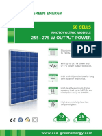 255 275 W Output Power: 60 Cells
