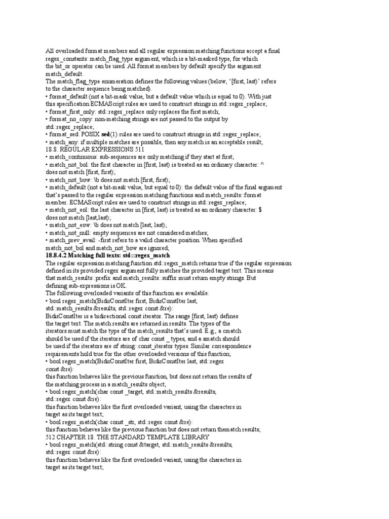 C++ Regex Functions Guide | PDF | Probability Distribution | Degrees Of ...