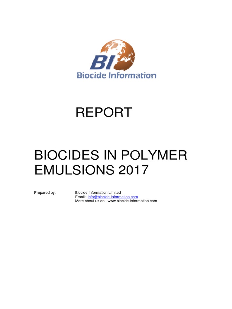 Global Polymer Emulsions PDF Formaldehyde Paint