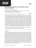 Algorithms: Scheduling Algorithms For A Hybrid Flow Shop Under Uncertainty