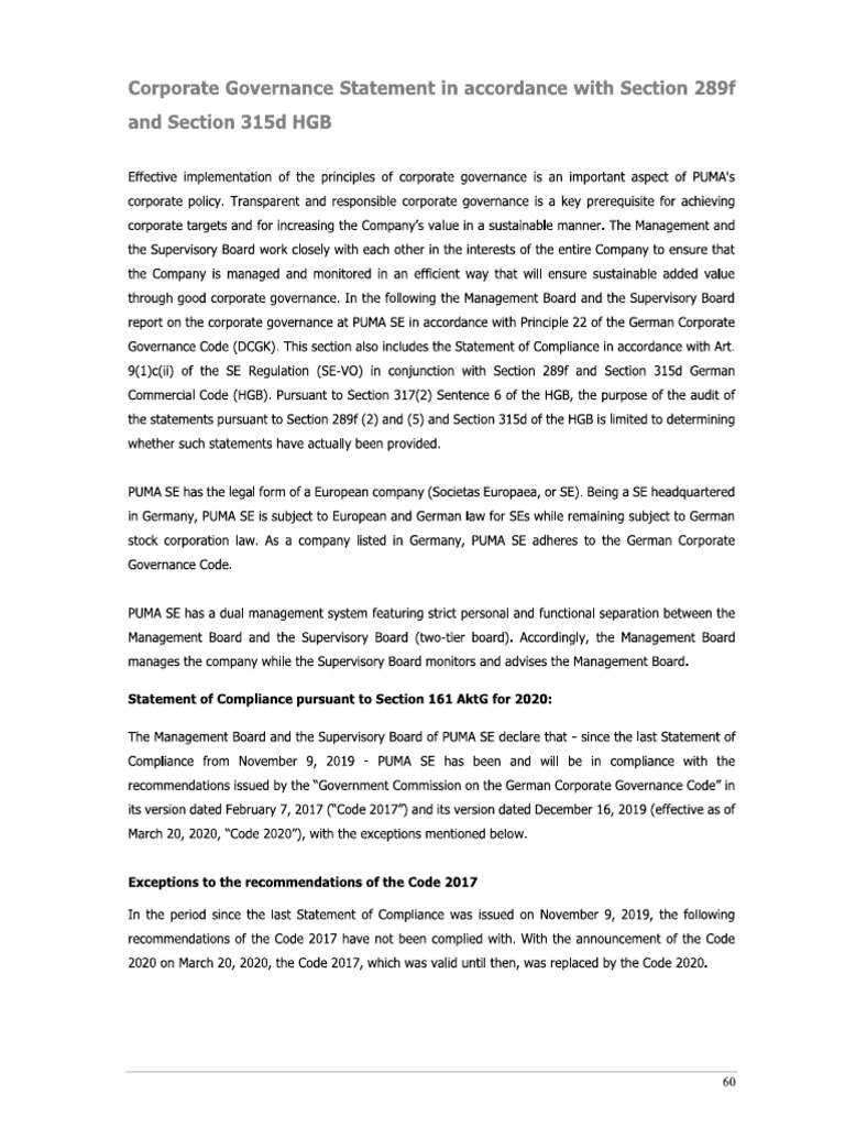 Corporate Governance Statement 2020 | PDF | Computers