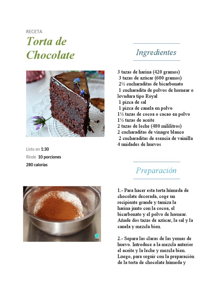 Receta de Torta | PDF