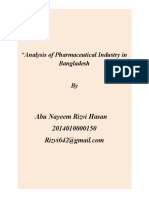 Analysis of Pharmaceutical Industry in