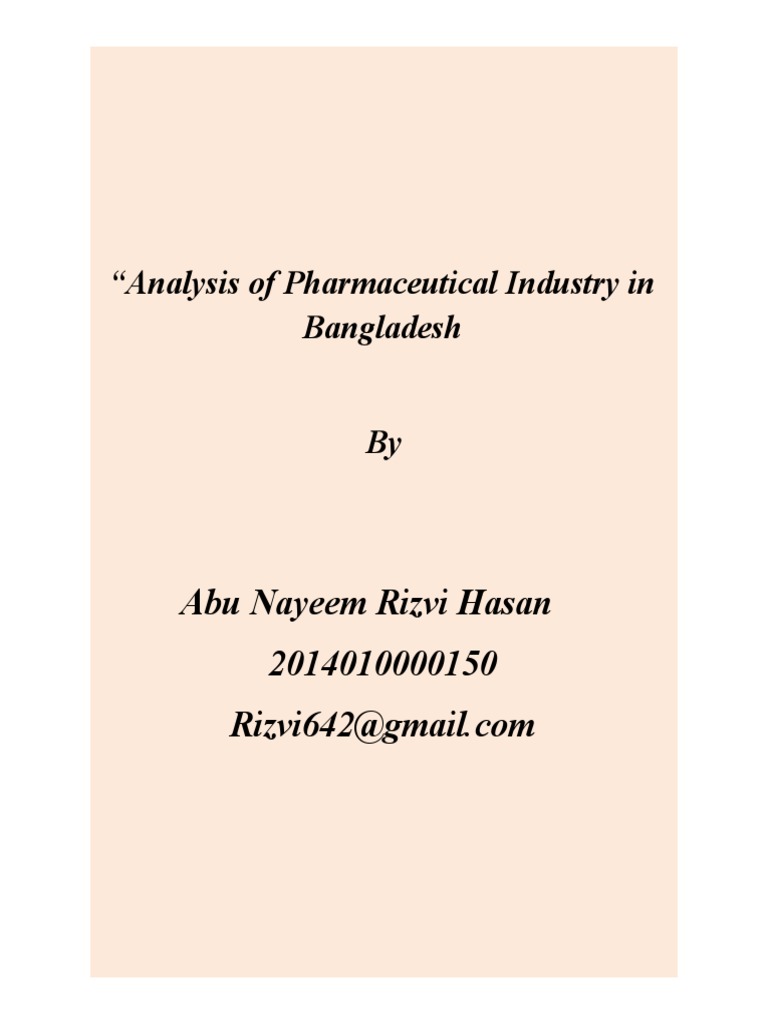 Analysis Of Pharmaceutical Industry In Pdf Swot Analysis