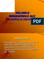 Rolurile Manageriale Ale Cadrului Didactic