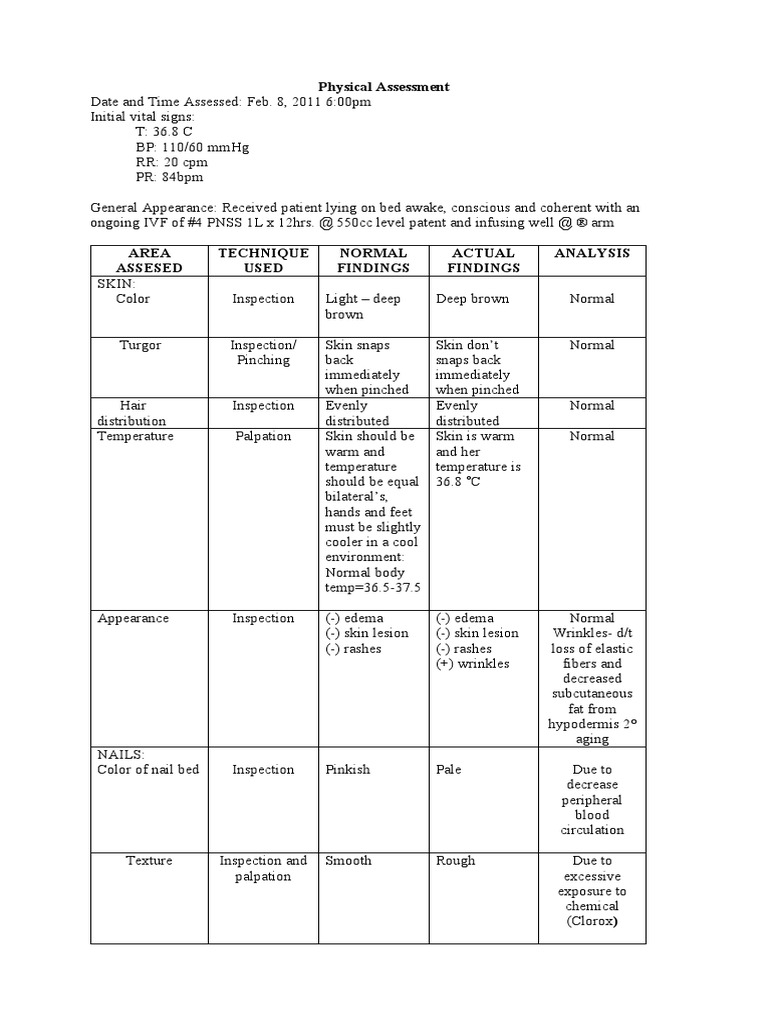 Physical Assessment | PDF | Symmetry | Anatomical Terms Of Motion