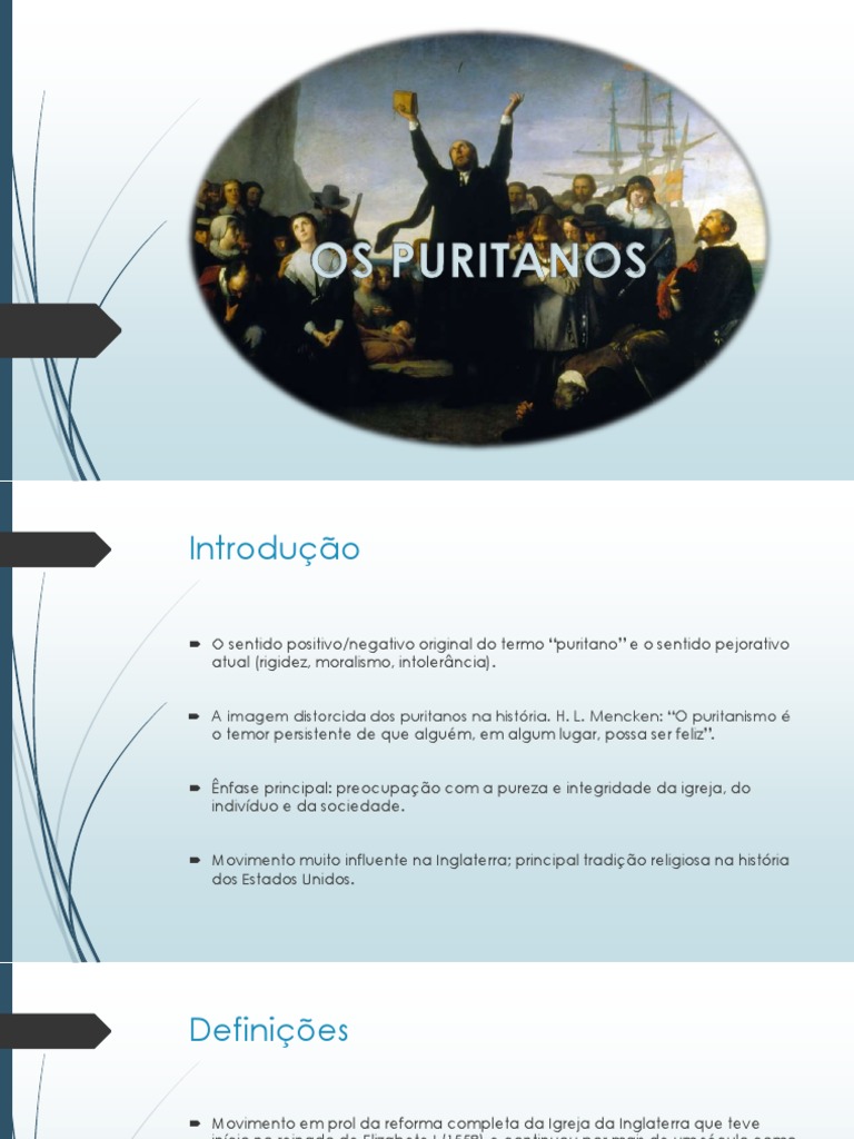História e Características do Puritanismo | PDF | Puritanos | Igrejas ...