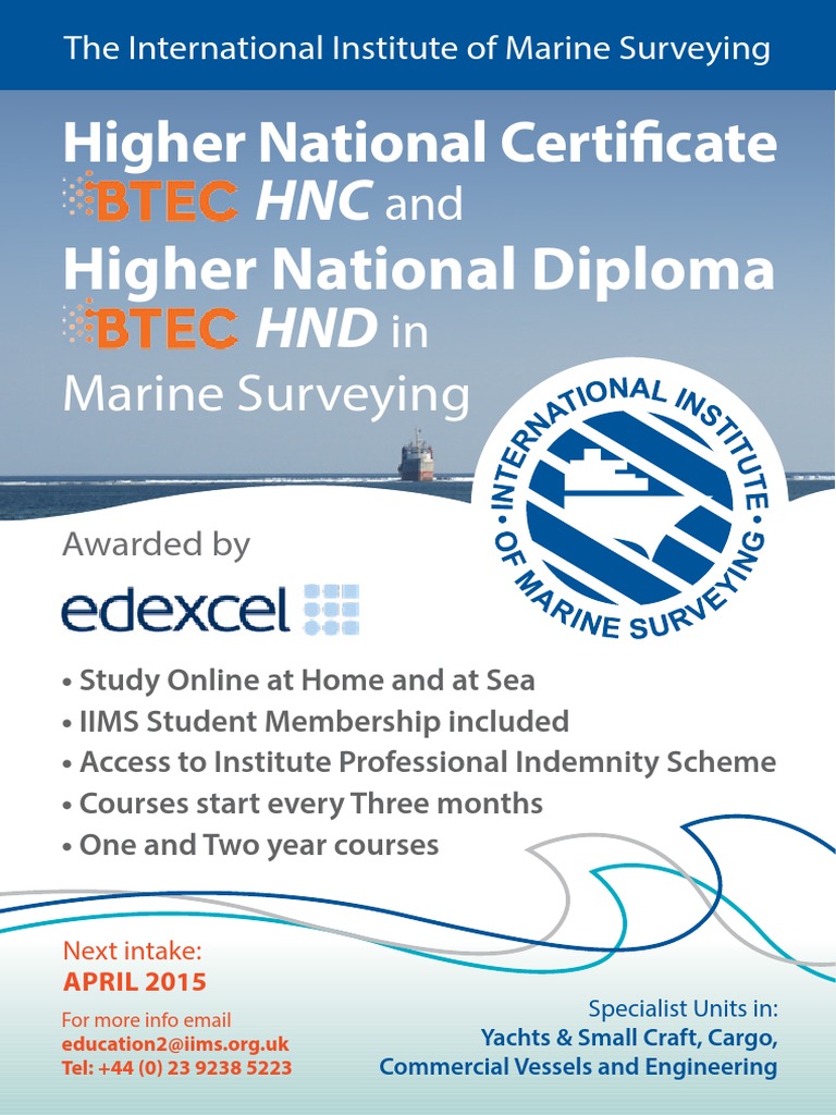 HNC & HND in Marine Surveying Overview | PDF | Ships | Transport