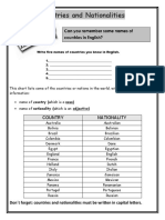 Countries and Nationalities: Country Nationality