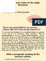 Compare Your Notes On The Stage Directions: Complete The Missing Parts