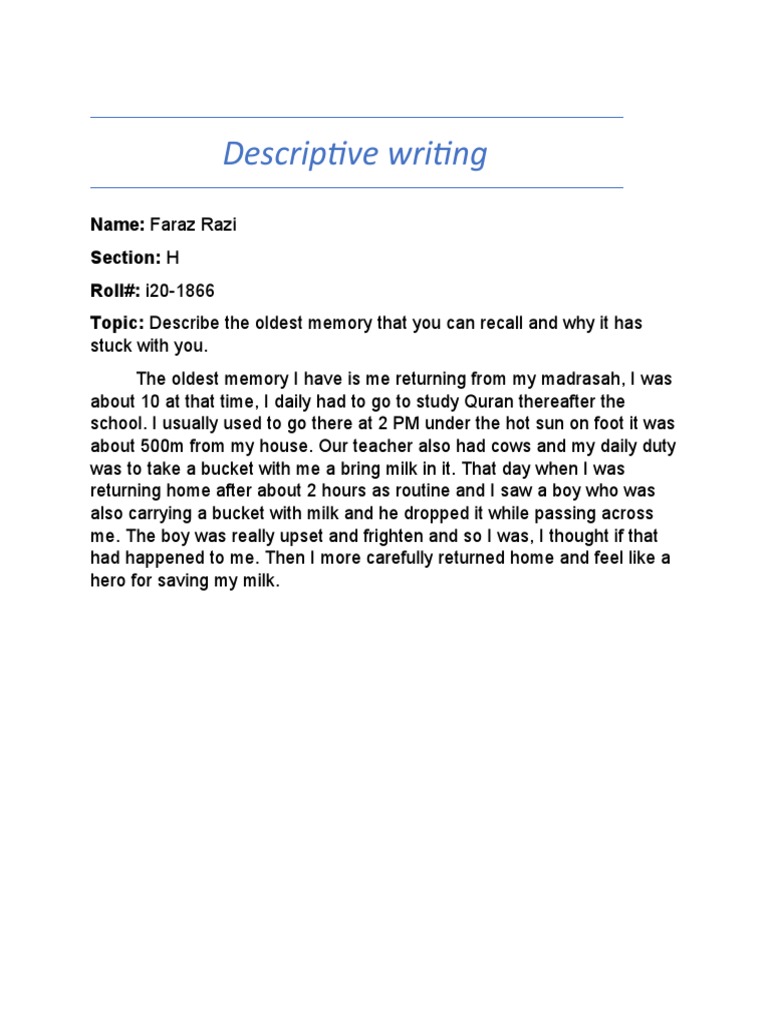 Descriptive Writing | PDF | Religion & Spirituality