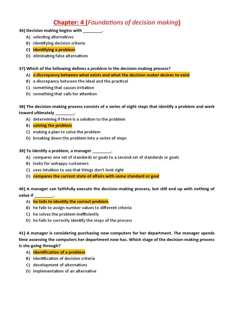 Foundations of Decision Making Process | PDF | Decision Making ...