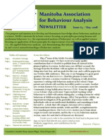 Manitoba Association For Behaviour Analysis N: Ewsletter