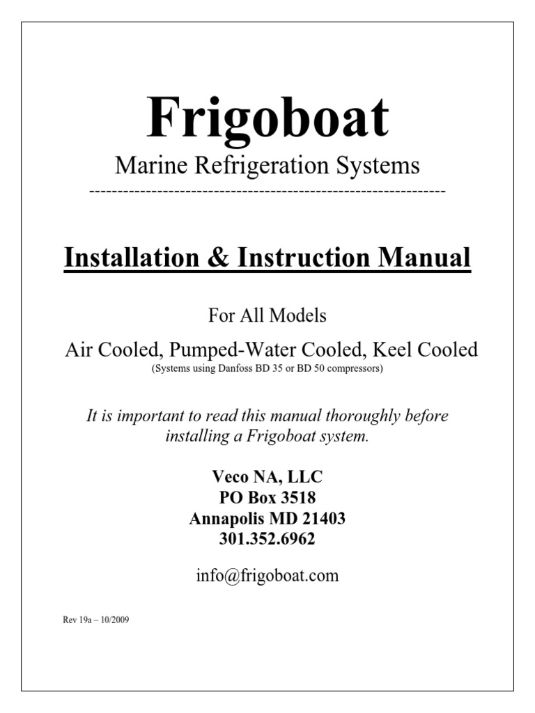 Frigoboat Manual Rev 19a | PDF | Refrigerator | Thermostat