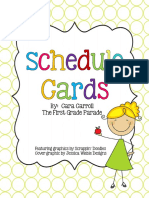 Schedule Cards the First Grade Parade