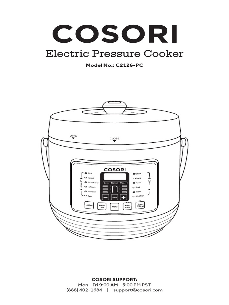 COSORI Electric Pressure Cooker PDF Pressure Cooking Valve