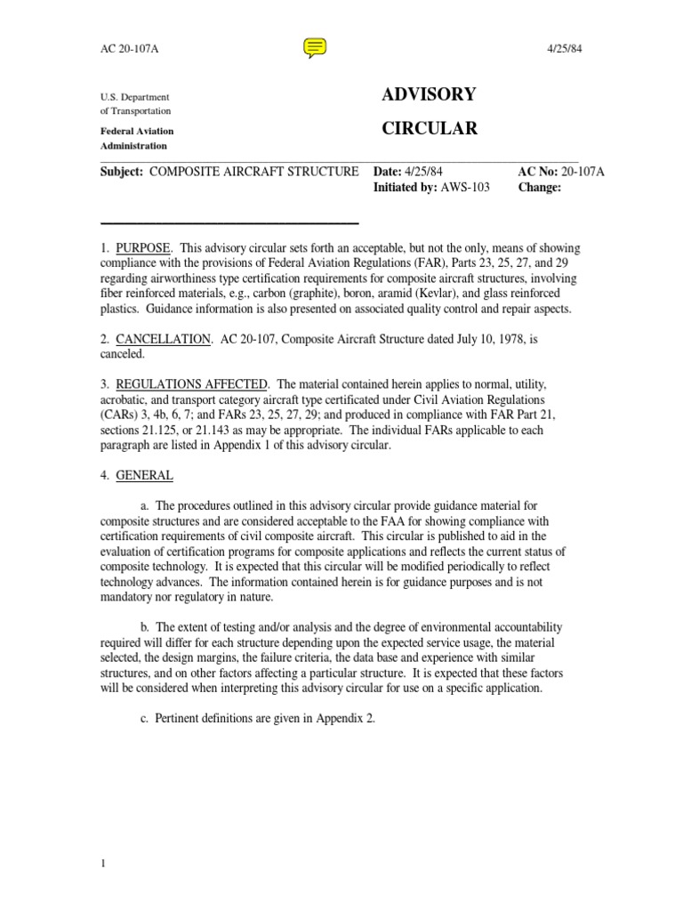FAA AC 20-107A on Composite Structures | PDF | Fatigue (Material ...