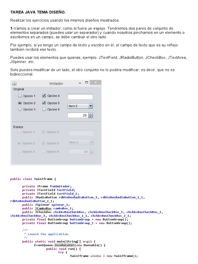 Ejercicios de Diseño en Java | PDF | Ingeniería Informática ...