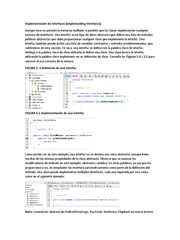 Guía sobre Implementación de Interfaces en Java | PDF | Objeto ...