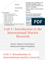 Unit 1-International Market Investigation