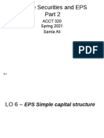 Dilutive Securities and EPS: ACCT 320 Spring 2021 Samia Ali