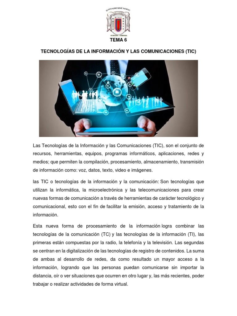 Tema 6 Las Tic | PDF | Tecnología de información y comunicaciones ...