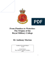 From Flanders To Waterloo - The Origins of The Royal Military College by DR Anthony Morton