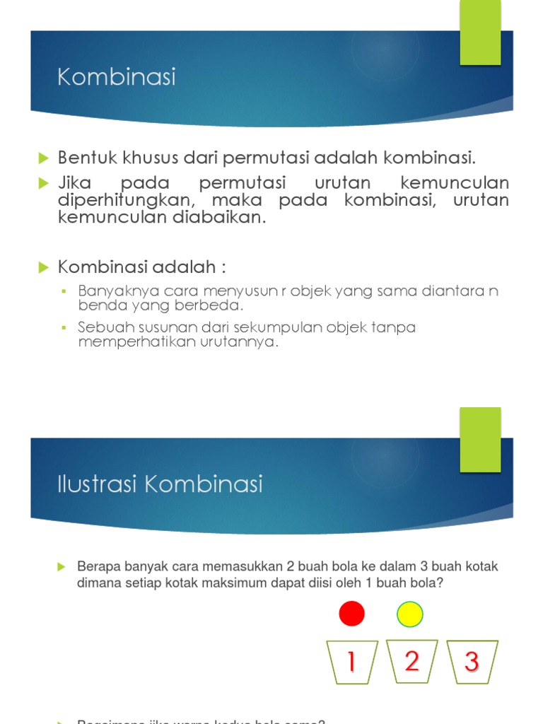 Pemahaman Dasar Kombinasi Matematika | PDF | Metode & Bahan Ajar