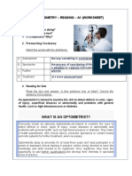 ESP Worksheet OPTOMETRY - A1 - READING - What Is An Optometrist