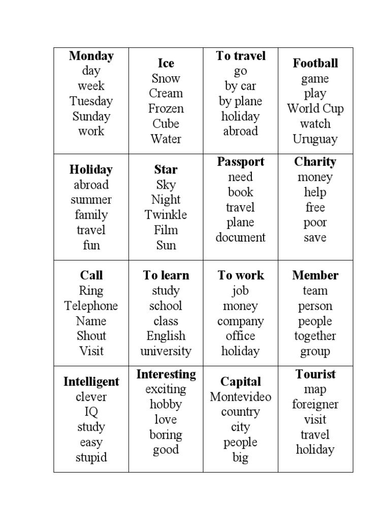 Taboo Game Flashcards Fun Activities Games Games Role Plays D 109170