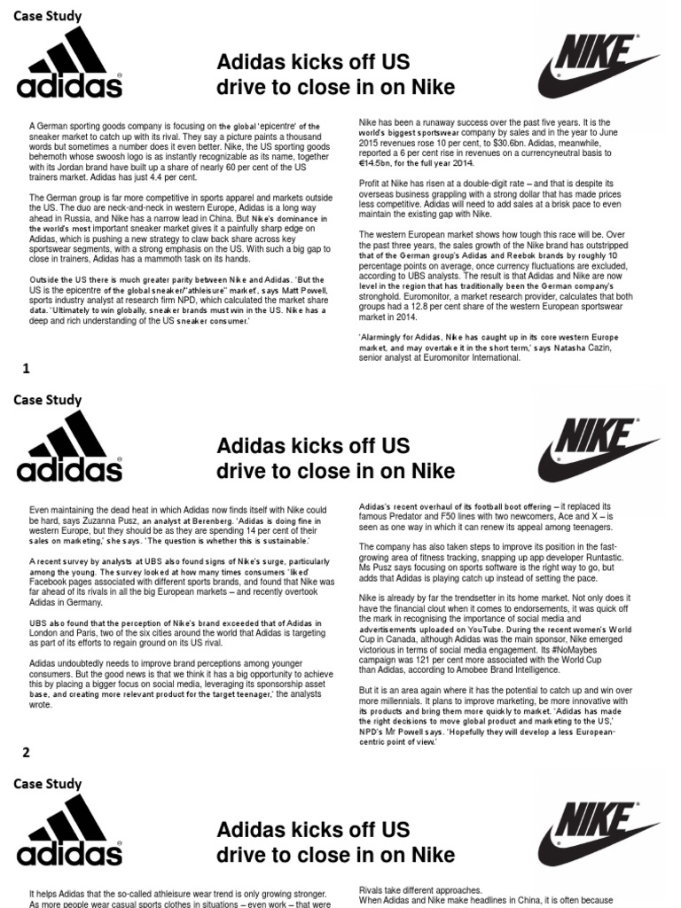Case Study Adidas Nike Pdf Adidas Nike
