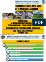 Kebijakan Pengelolaan Dana Desa Yang Efektif Open Class BDK Manado Maret 2021 Final