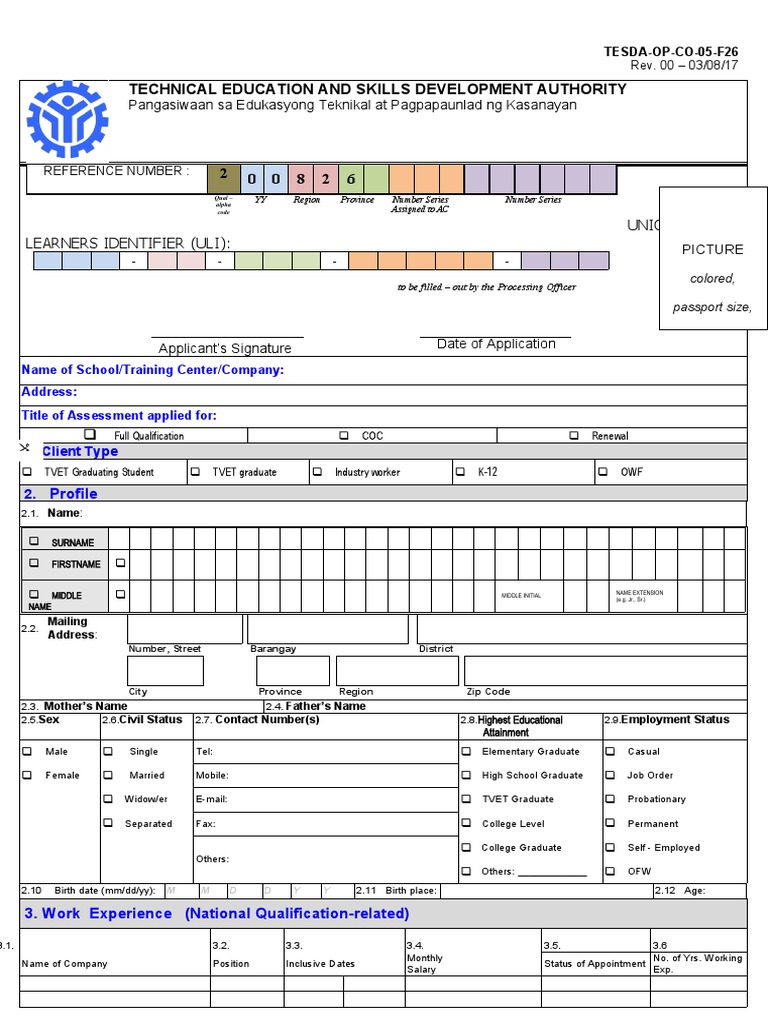 Cac Assessment Application Form | Download Free PDF | Business
