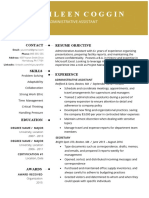 2020 Resume Template Gold