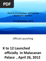 The K To 12 Curriculum and Capacity Building For Teachers Brenda B. Corpuz, PH.D