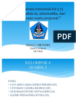 Tugas Bahasa Indonesia KD 3.13 "Menganalisis Isi, Sistematika, Dan Kebahasaan Suatu Proposal."